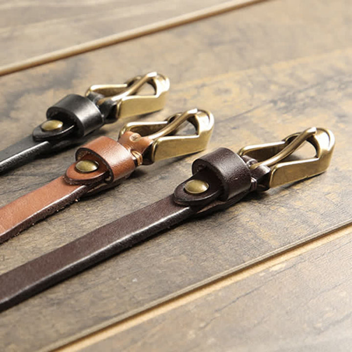 Cintura sottile in pelle di vacchetta da donna