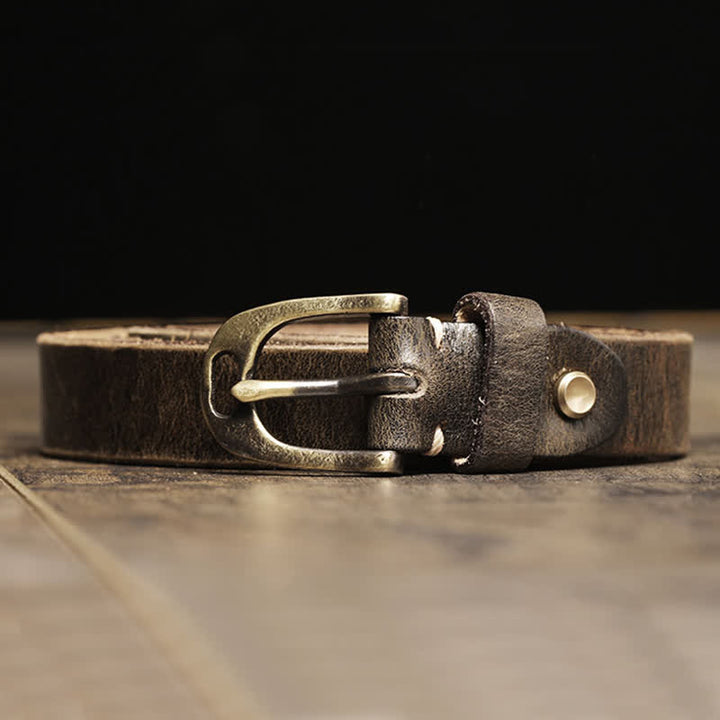 Cintura sottile in pelle di vacchetta da donna