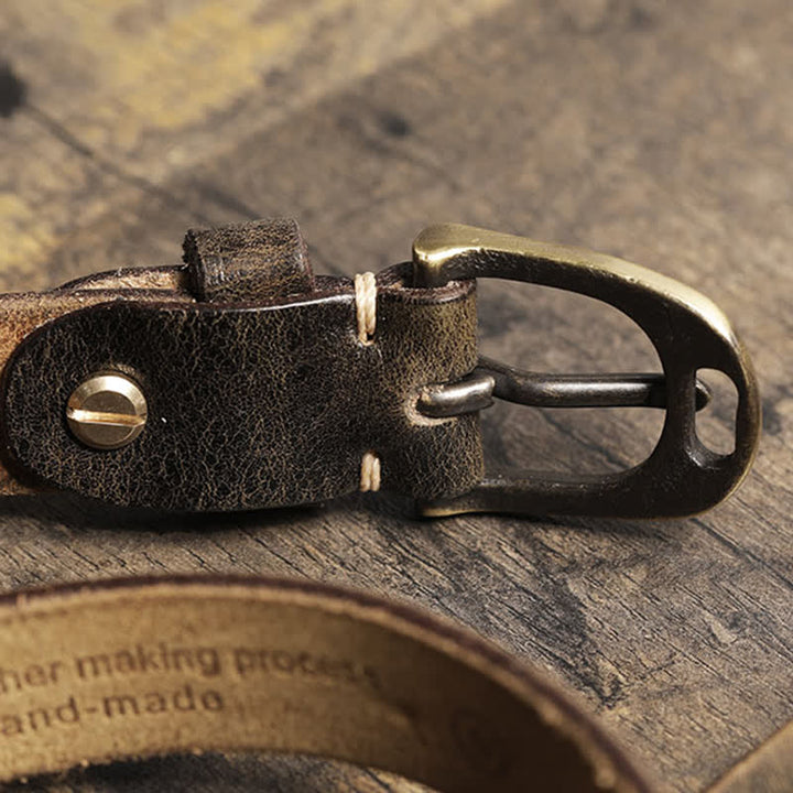 Cintura sottile in pelle di vacchetta da donna