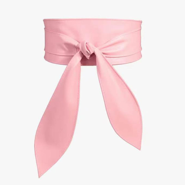 Cintura da corsetto in pelle con fascia larga da donna - Rosa - image 5
