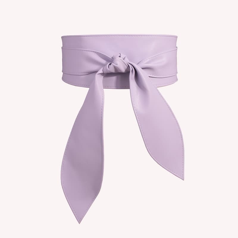 Cintura da corsetto in pelle con fascia larga da donna - Viola chiaro - image 8