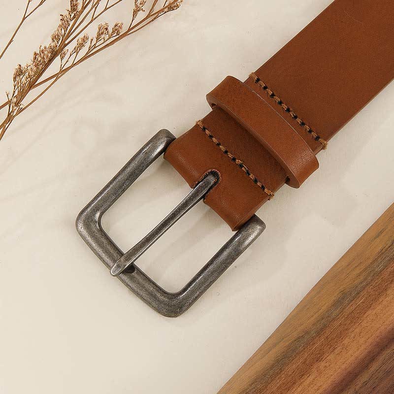 Cintura da donna in pelle con rivetti in argento anticato in stile western - image 4