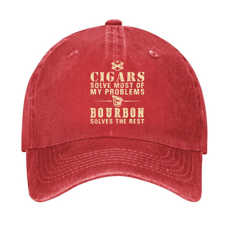 Cappellino da baseball regolabile Bourbon Solve The Rest Problems