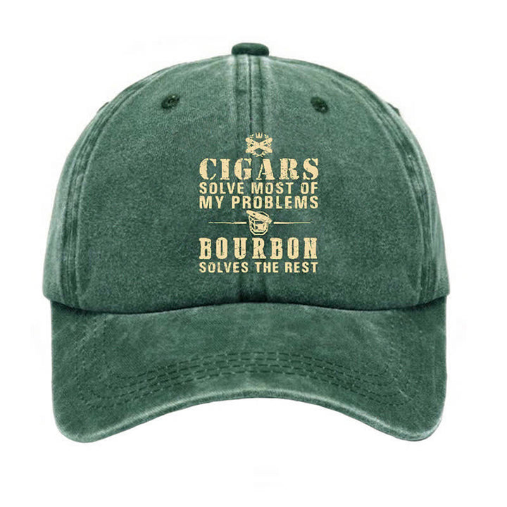 Cappellino da baseball regolabile Bourbon Solve The Rest Problems