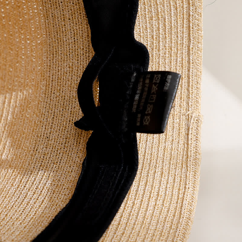 Cappello estivo in paglia con decorazione floreale in stile romano da donna - image 4