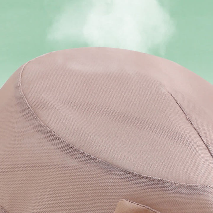 Cappello da sole pieghevole in seta con tesa larga e nodo a fiocco grande da donna