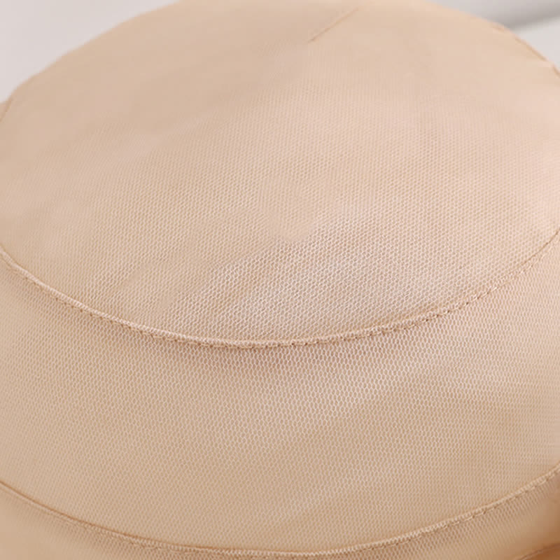 Cappello da sole da donna in seta pieghevole con tesa larga e ondulata e motivo floreale - image 5