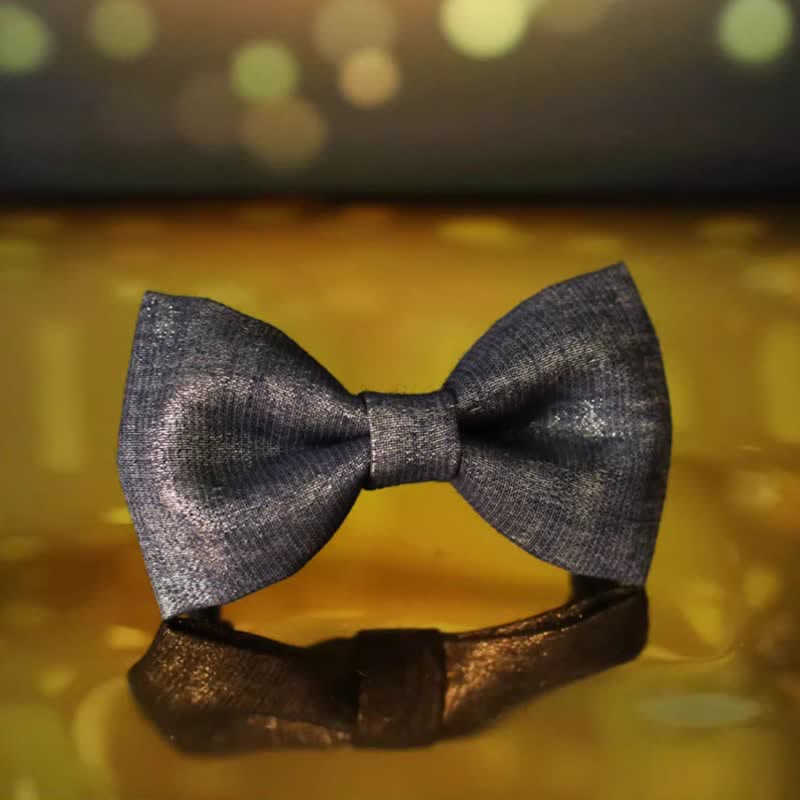 Papillon da uomo con dettagli lucidi e scintillanti in oro sottile nero