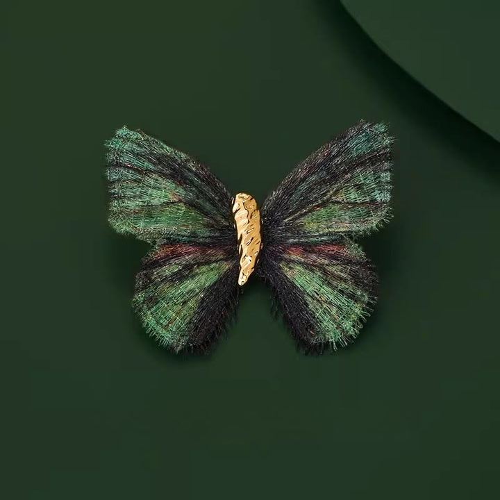 Spilla ricamata a forma di farfalla retrò da donna con sfumatura di colore - Verde - image 5