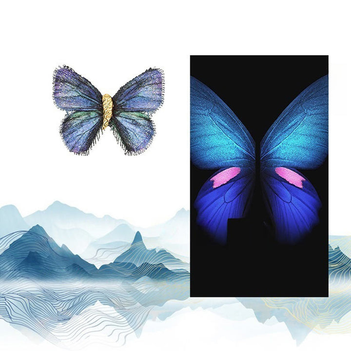 Spilla ricamata a forma di farfalla retrò da donna con sfumatura di colore - image 2
