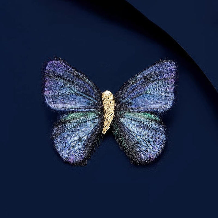 Spilla ricamata a forma di farfalla retrò da donna con sfumatura di colore