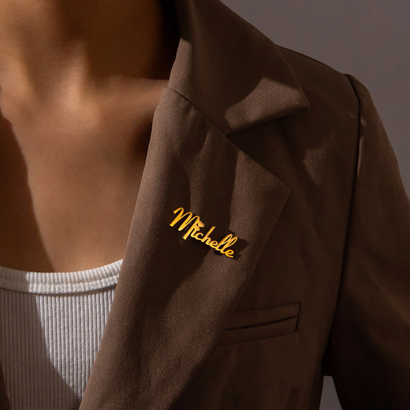Spilla personalizzata in acciaio inossidabile con il tuo nome in oro