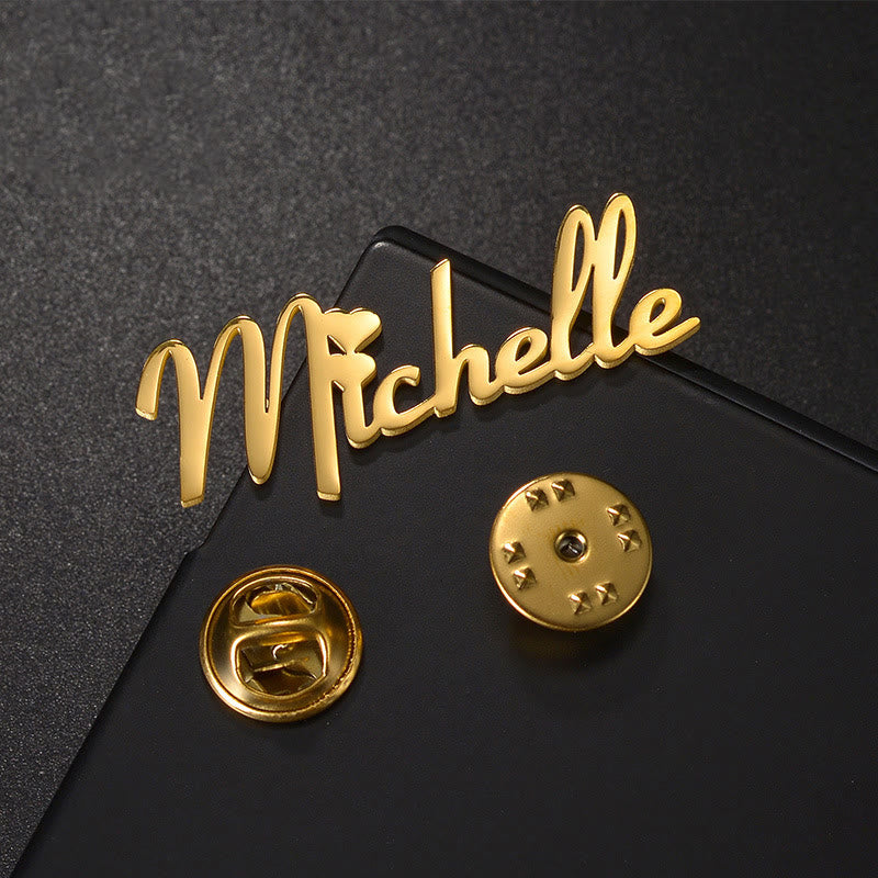 Spilla personalizzata in acciaio inossidabile con il tuo nome in oro