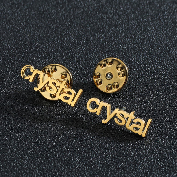Un paio di gemelli con spilla personalizzata in oro con il tuo nome