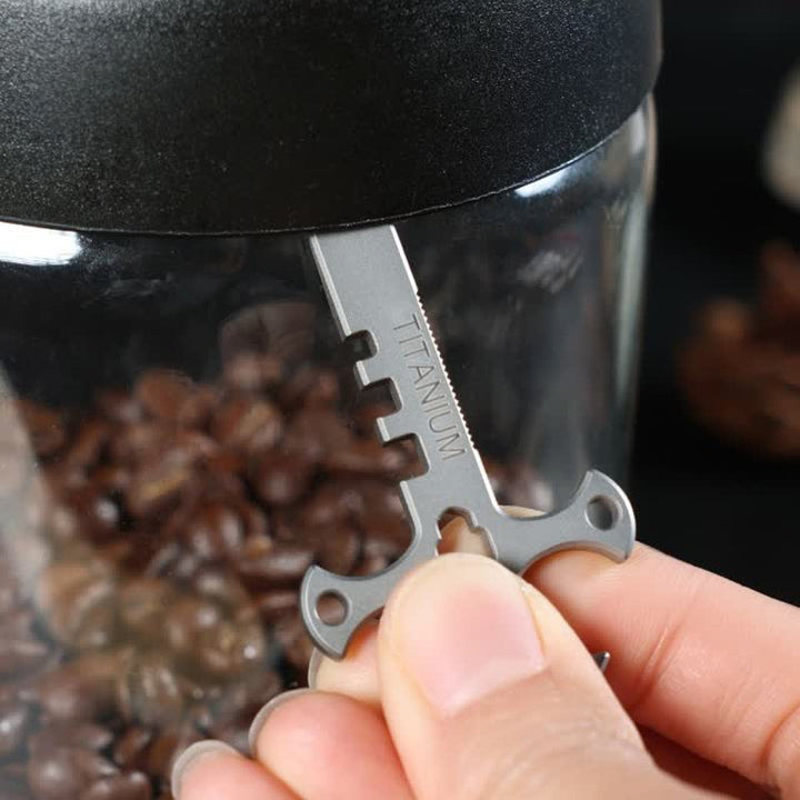 Portachiavi EDC a croce con apribottiglie portatile da esterno Mini Crowbar