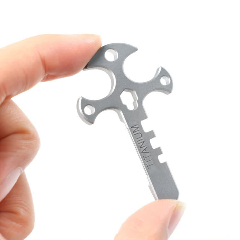 Portachiavi EDC a croce con apribottiglie portatile da esterno Mini Crowbar