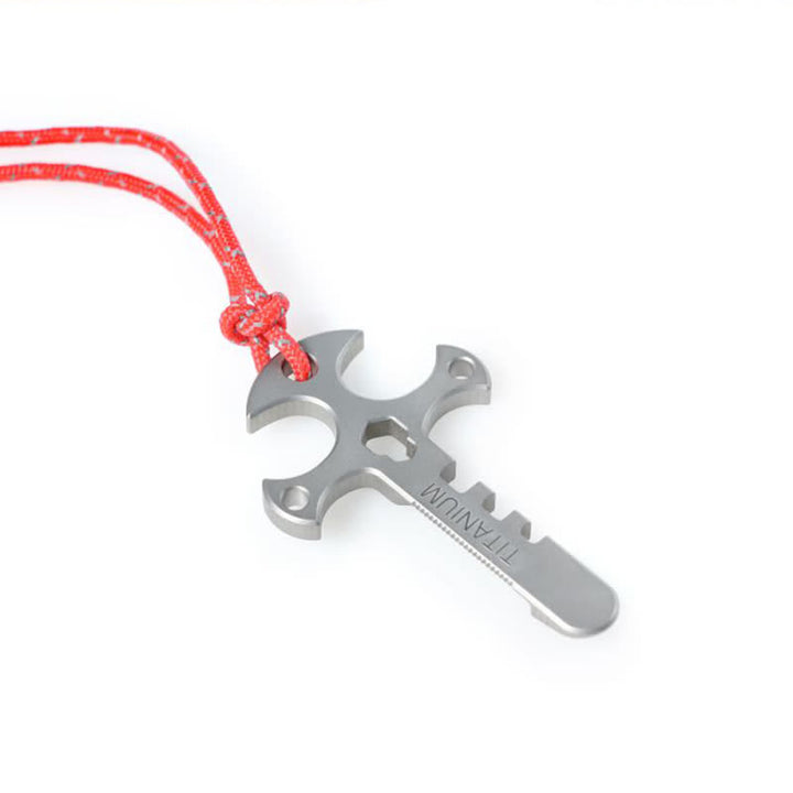 Portachiavi EDC a croce con apribottiglie portatile da esterno Mini Crowbar