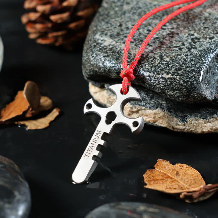 Portachiavi EDC a croce con apribottiglie portatile da esterno Mini Crowbar - Argento - image 0