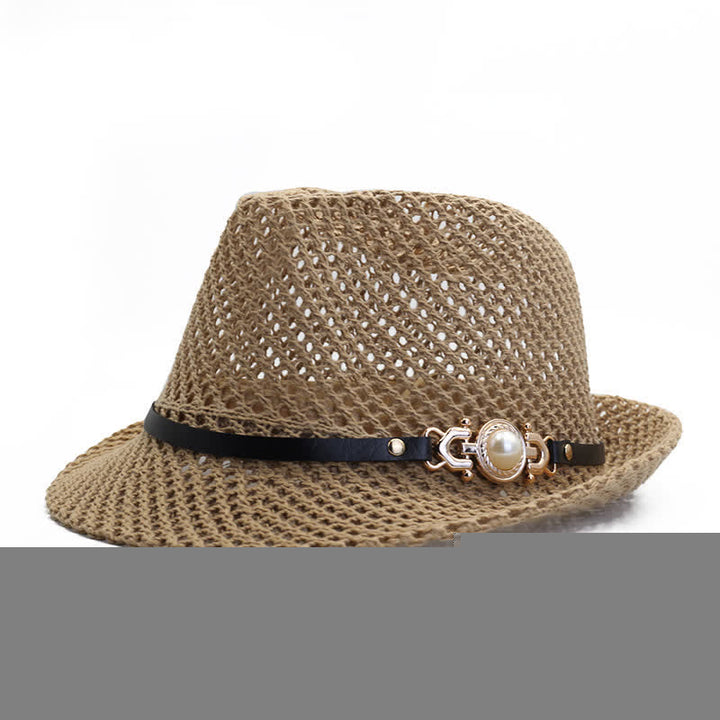 Cappello Panama Fedora da uomo in maglia traspirante - Cachi - Regolabile (21 5/8"-23 1/4") - image 2