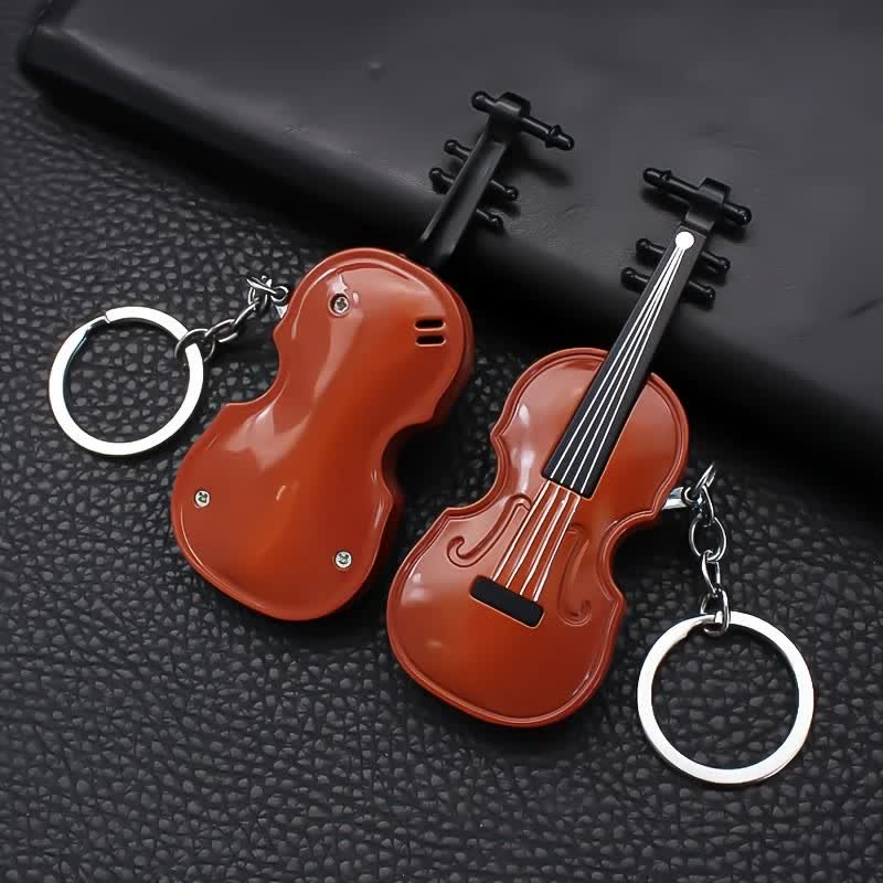 Portachiavi con accendino a butano a forma di violino