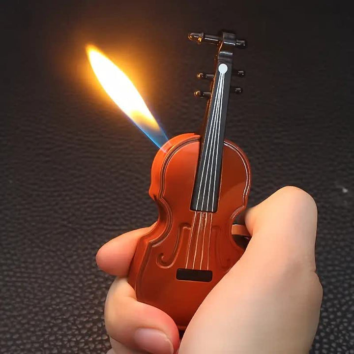 Portachiavi con accendino a butano a forma di violino