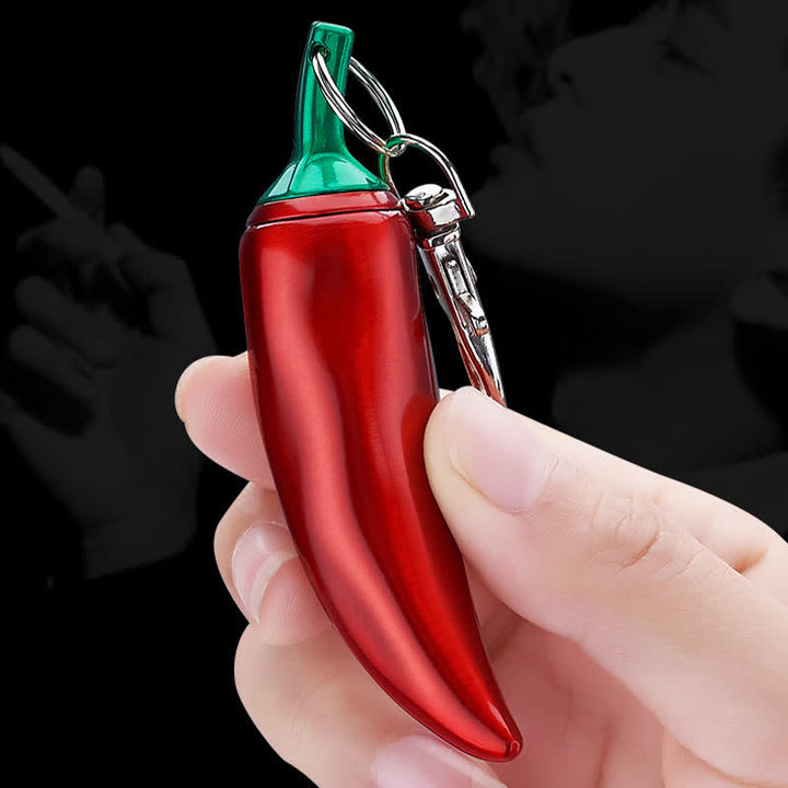 Portachiavi con accendino a cherosene a forma di peperoncino con fiammifero permanente