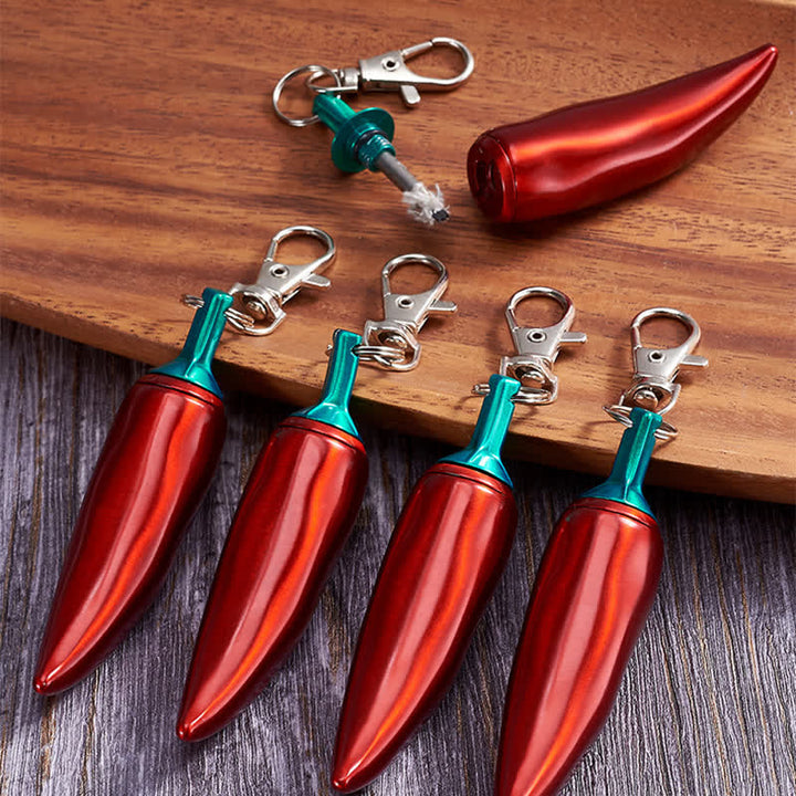 Portachiavi con accendino a cherosene a forma di peperoncino con fiammifero permanente