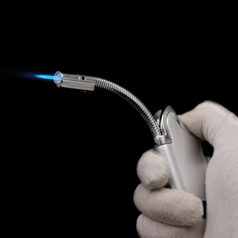 Accendino a butano con torcia LED a tubo di accensione lungo e flessibile