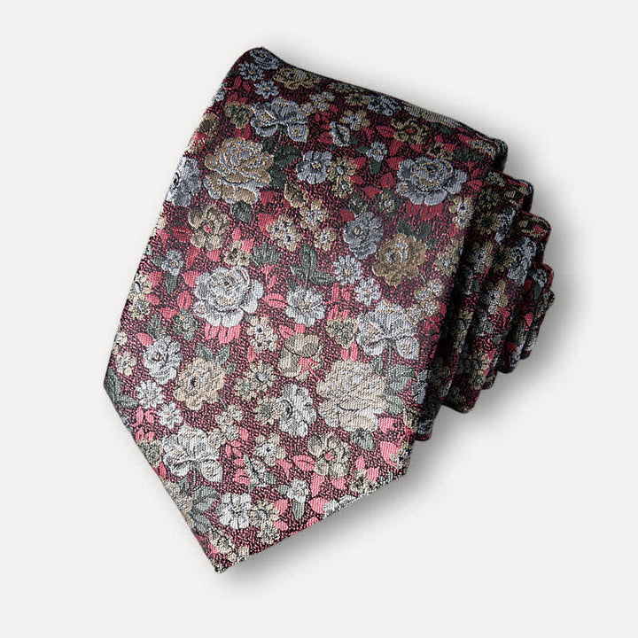 Cravatta floreale originale da uomo RosyBrown