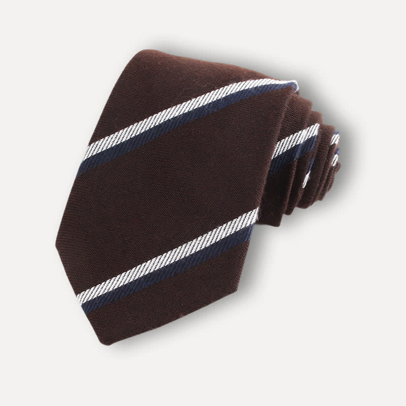 Cravatta a righe in morbida lana inglese da uomo - Stile n. 7 - image 8