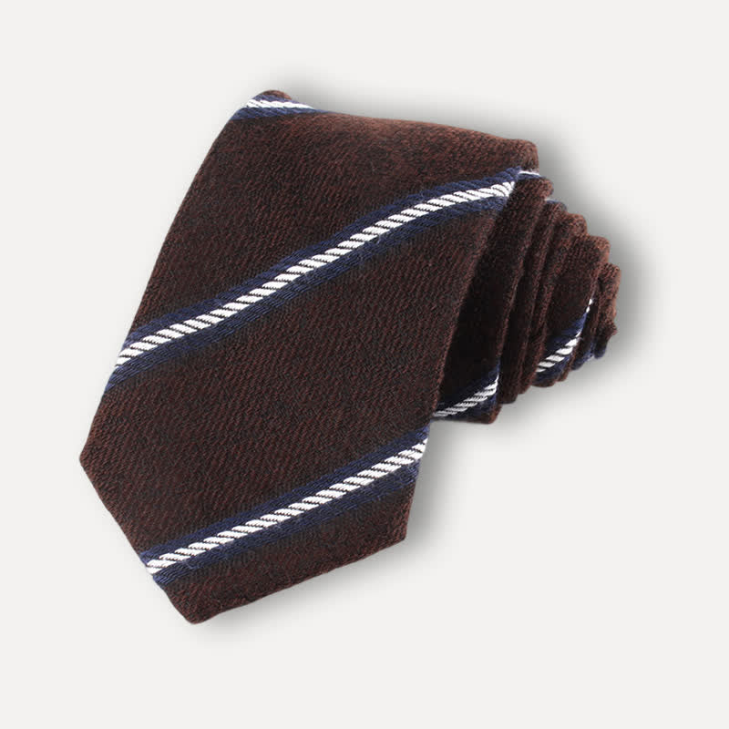 Cravatta a righe in morbida lana inglese da uomo - Stile n. 6 - image 7