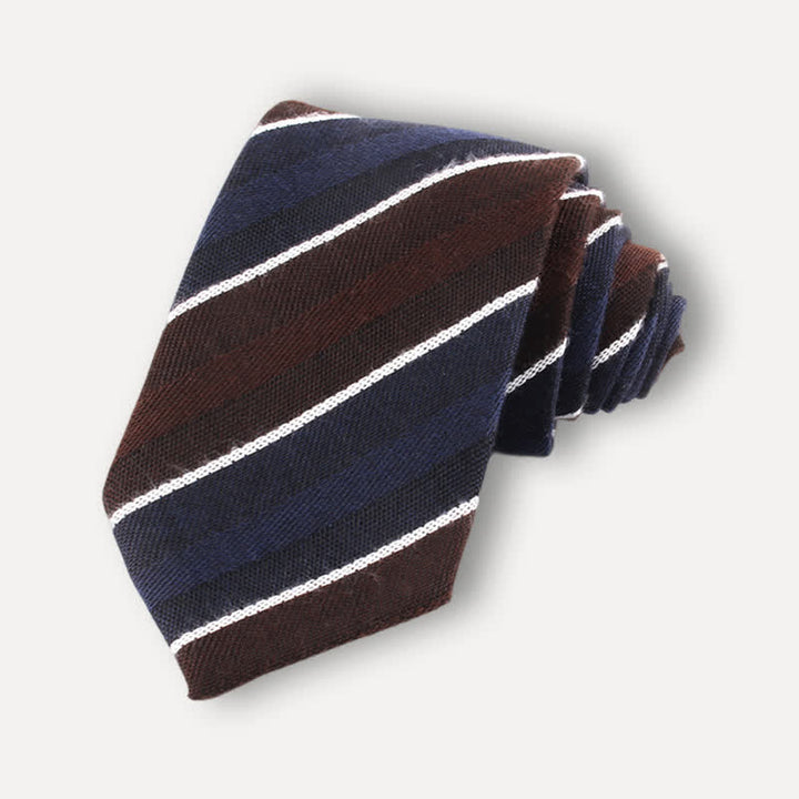Cravatta a righe in morbida lana inglese da uomo - Stile n. 5 - image 6
