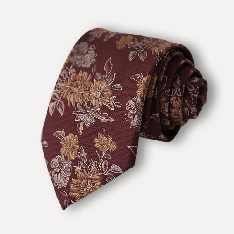 Cravatta casual da uomo con motivo floreale crisantemo