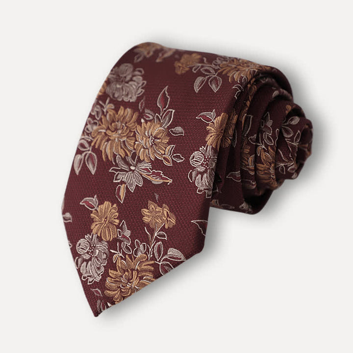 Cravatta casual da uomo con motivo floreale crisantemo