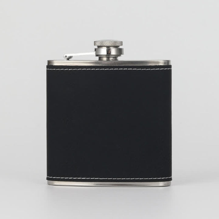 Fiaschetta portatile personalizzata in pelle incisa da 6 once