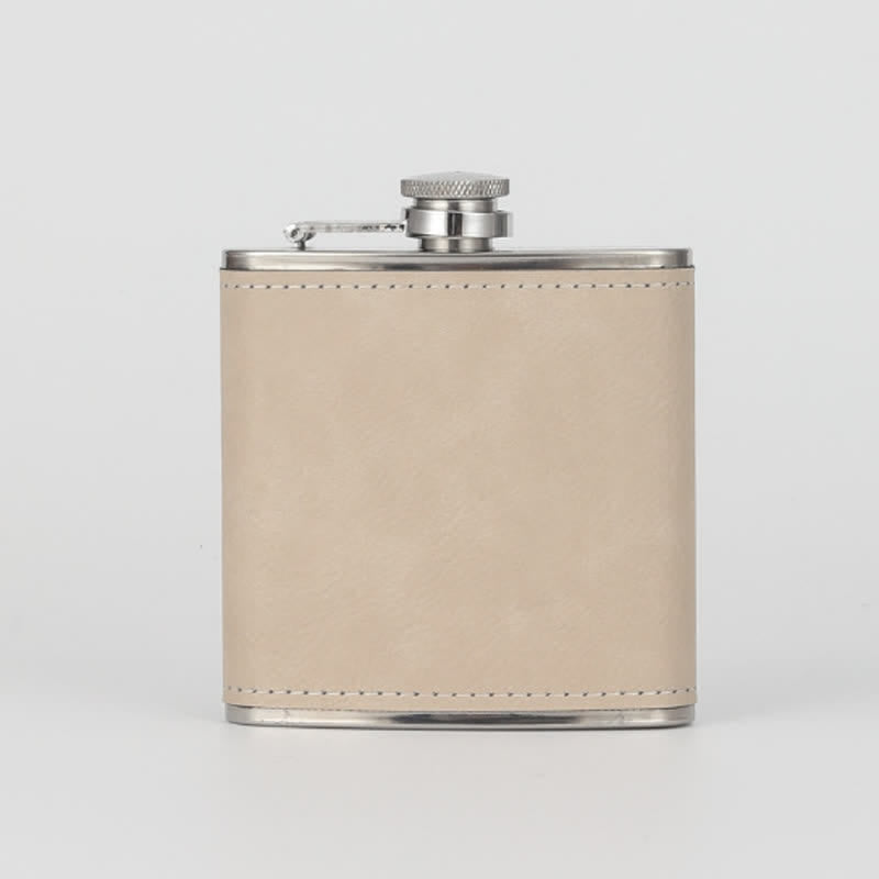 Fiaschetta portatile personalizzata in pelle incisa da 6 once