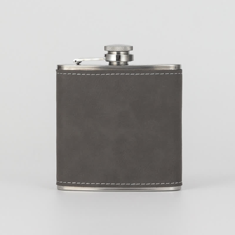 Fiaschetta portatile personalizzata in pelle incisa da 6 once