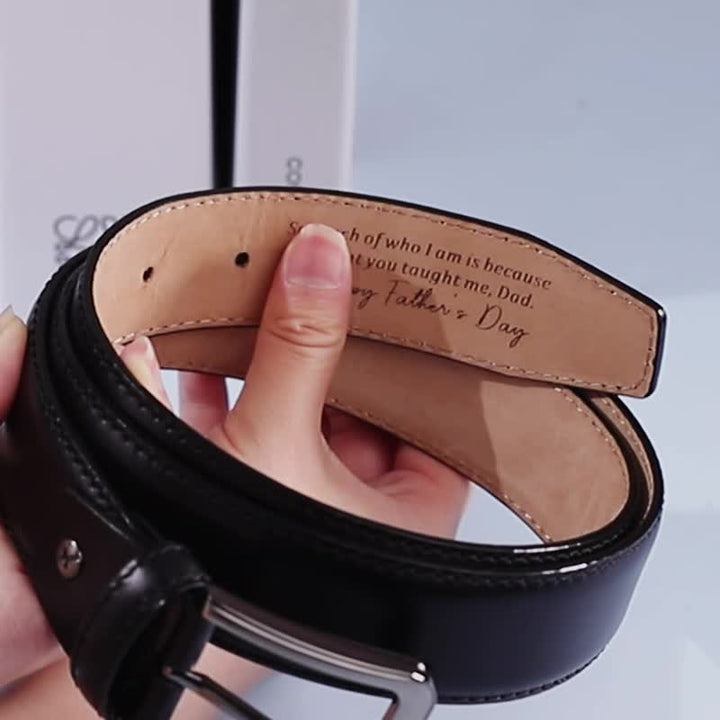 Cintura in pelle personalizzata con punta incisa semplice e personalizzata