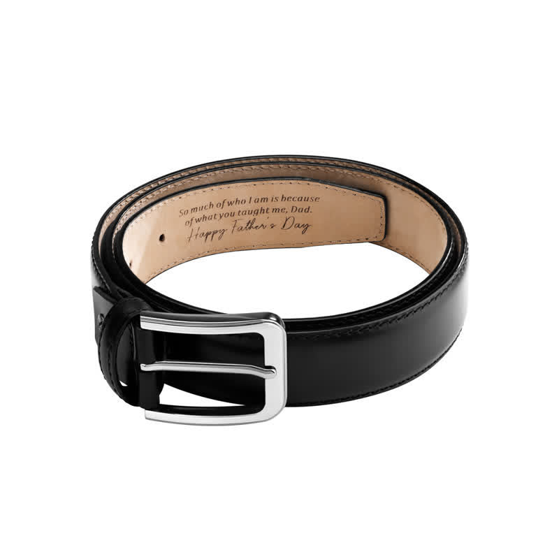 Cintura in pelle personalizzata con punta incisa semplice e personalizzata - Nero - 58 - image 2