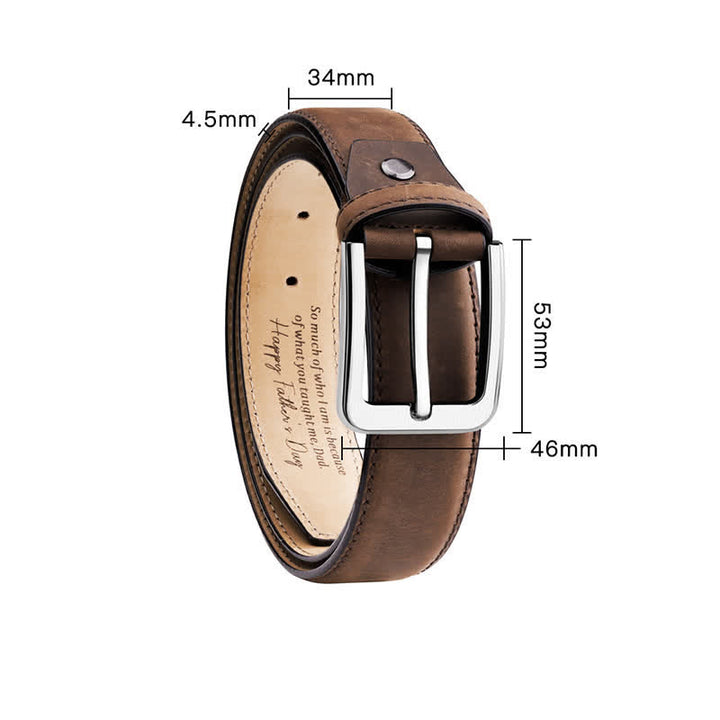 Cintura in pelle personalizzata con punta incisa semplice e personalizzata