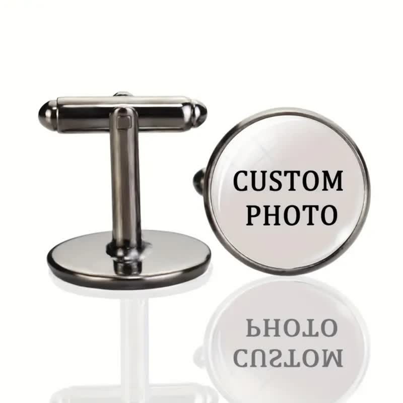 1 paio di gemelli commemorativi creativi personalizzati con la tua foto