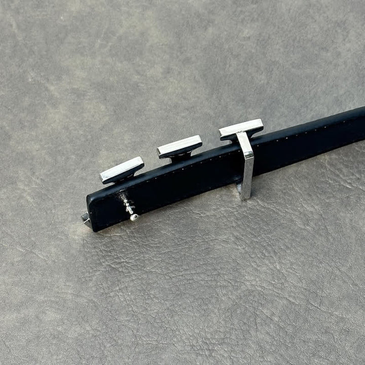 Cintura in pelle con fibbia fai da te in argento con iniziali grandi personalizzate
