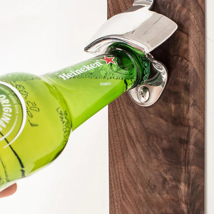 Apribottiglie da parete in legno intagliato personalizzato creativo
