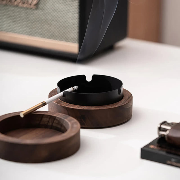 Posacenere in legno personalizzato fatto a mano con coperchio