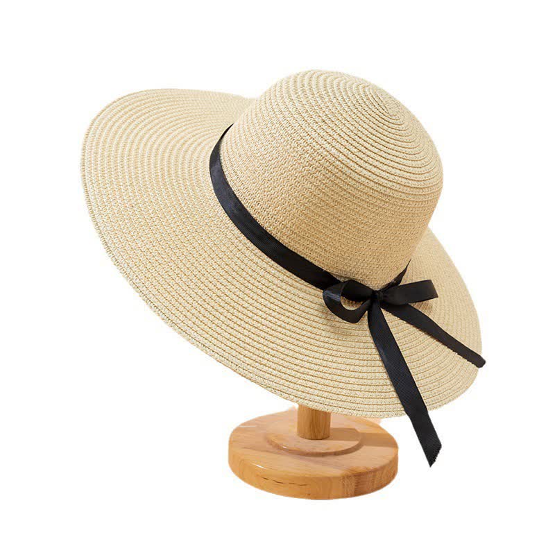 Cappello da spiaggia in paglia Fedora personalizzato con nome da donna - Beige - Regolabile (22"-22 7/8") - image 1
