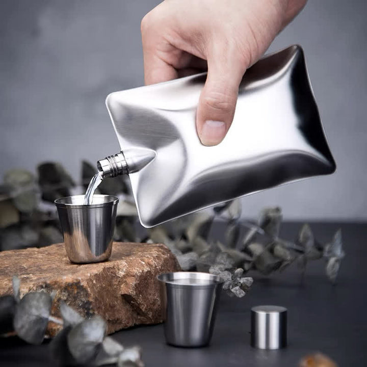 Borraccia portatile ondulata in acciaio inossidabile irregolare e creativa da 6 once