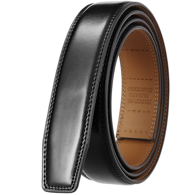 Cintura in pelle con fibbia automatica fai da te personalizzata, idea regalo nera - Caffè-personalizzato - Cintura nera - 46 - image 12