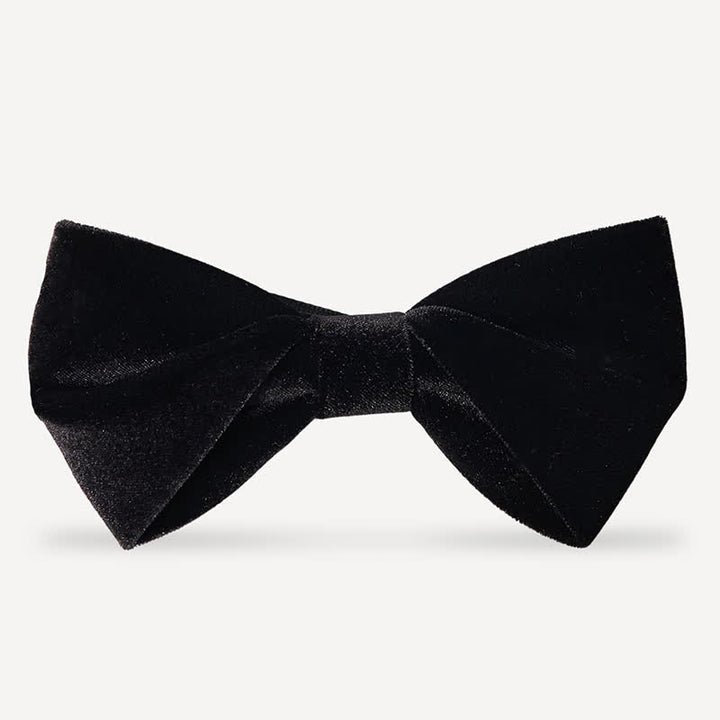 Papillon da uomo in velluto nero tinta unita da sposa