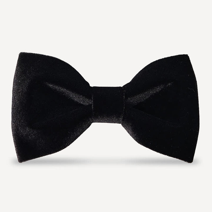 Papillon da uomo in velluto nero tinta unita da sposa