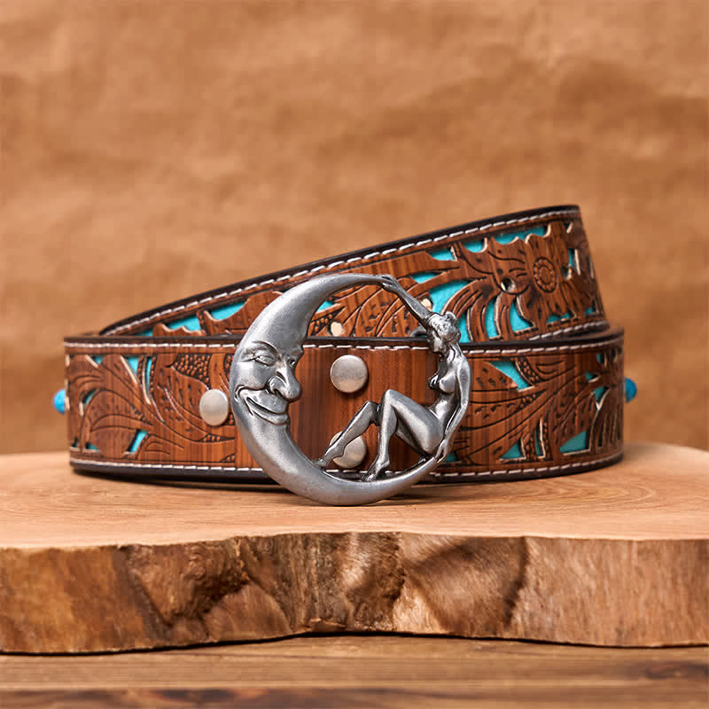 Cintura in pelle con fibbia Moon Lady fai da te da uomo